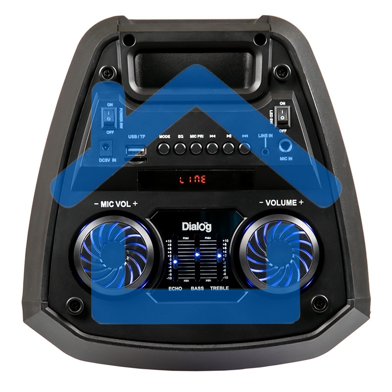 Караоке с микрофоном Dialog Oscar AO-12 1.0, 30W RMS, BT+FM+USB+SD+LED