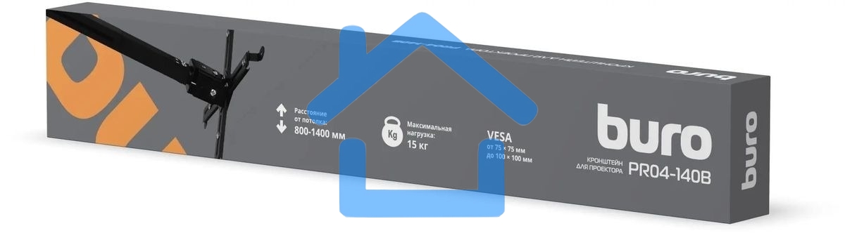 Кронштейн для проектора Buro PR04-140B черный макс.15кг потолочный поворот и наклон