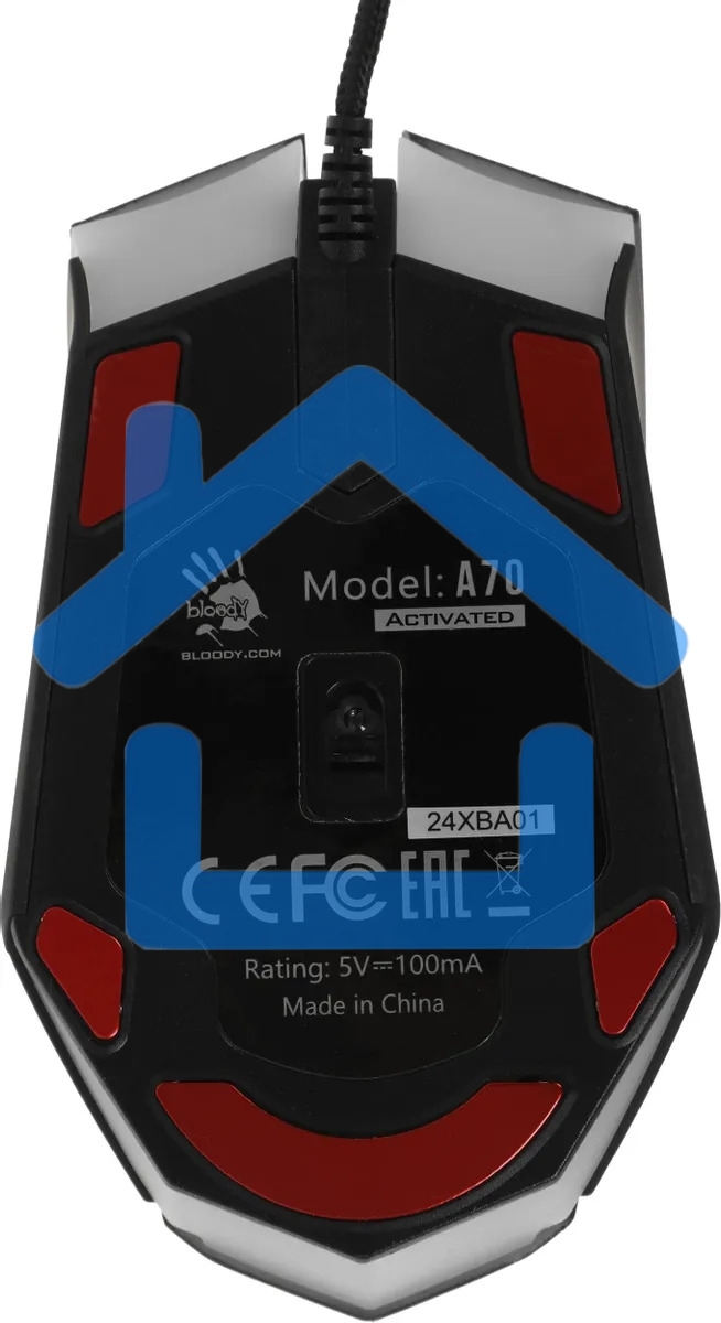 Мышь проводная A4Tech Bloody A70A черный, 6200 dpi, USB Type-A, кнопки - 8