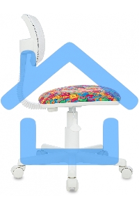 Кресло детское Бюрократ CH-W299 белый TW-15 мультиколор сиденье алфавит, сетка/ткань, крестов. пластик, пластик белый