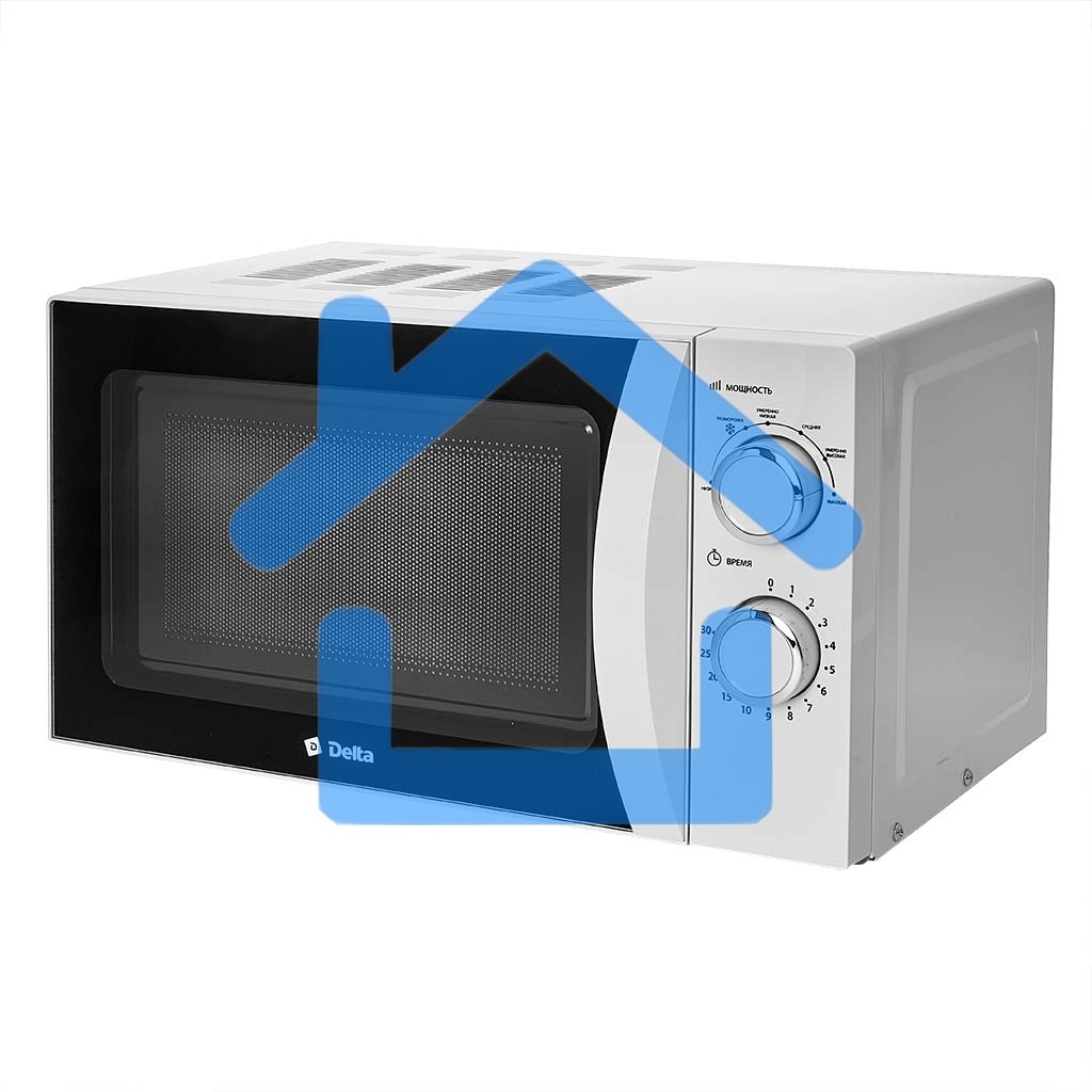 Микроволновая печь DELTA DL-88L20 белый, 20 л, 700 Вт, переключатели - поворотный механизм