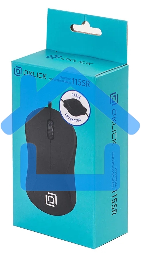 Мышь проводная Oklick 115SR черный, 1000 dpi, USB, кнопки - 3