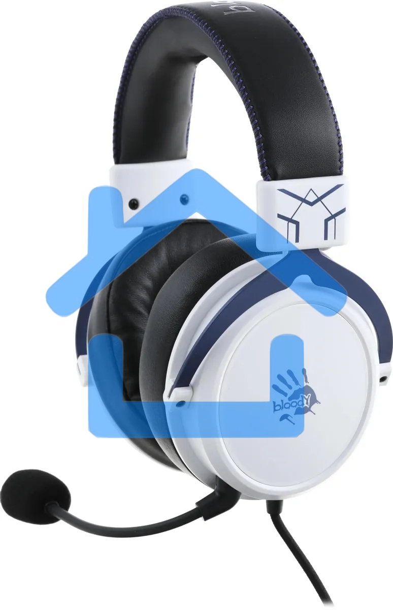 Наушники с микрофоном A4Tech Bloody M590i синий/белый 1м мониторные USB оголовье (M590I SPORTS NAVY)