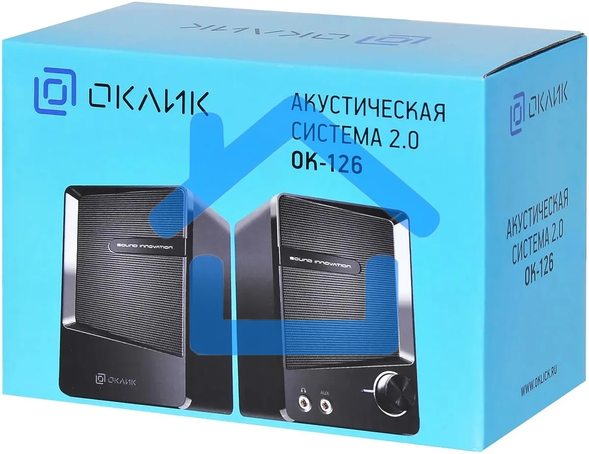 Акустическая система Oklick OK-126 2.0 черный 6Вт