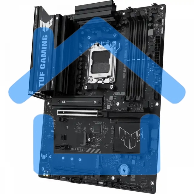 Материнская плата ASUS TUF Gaming B850-E WiFi, AM5, AMD B850, 4xDDR5, 4xSATA, 3xM.2, 1xPCIe 5.0 x16, 1xPCIe 4.0 x16, 1xPCIe x1, 1xDP, 1xHDMI, 2xUSB-C (1x10Gbps, 1x20Gbps), 3xUSB-A 5Gbps, 3xUSB-A 2.0, 1x2.5Gb LAN, Wi-Fi 6E, Bluetooth 5.3, 3x3.5 мм, 7.1, AT