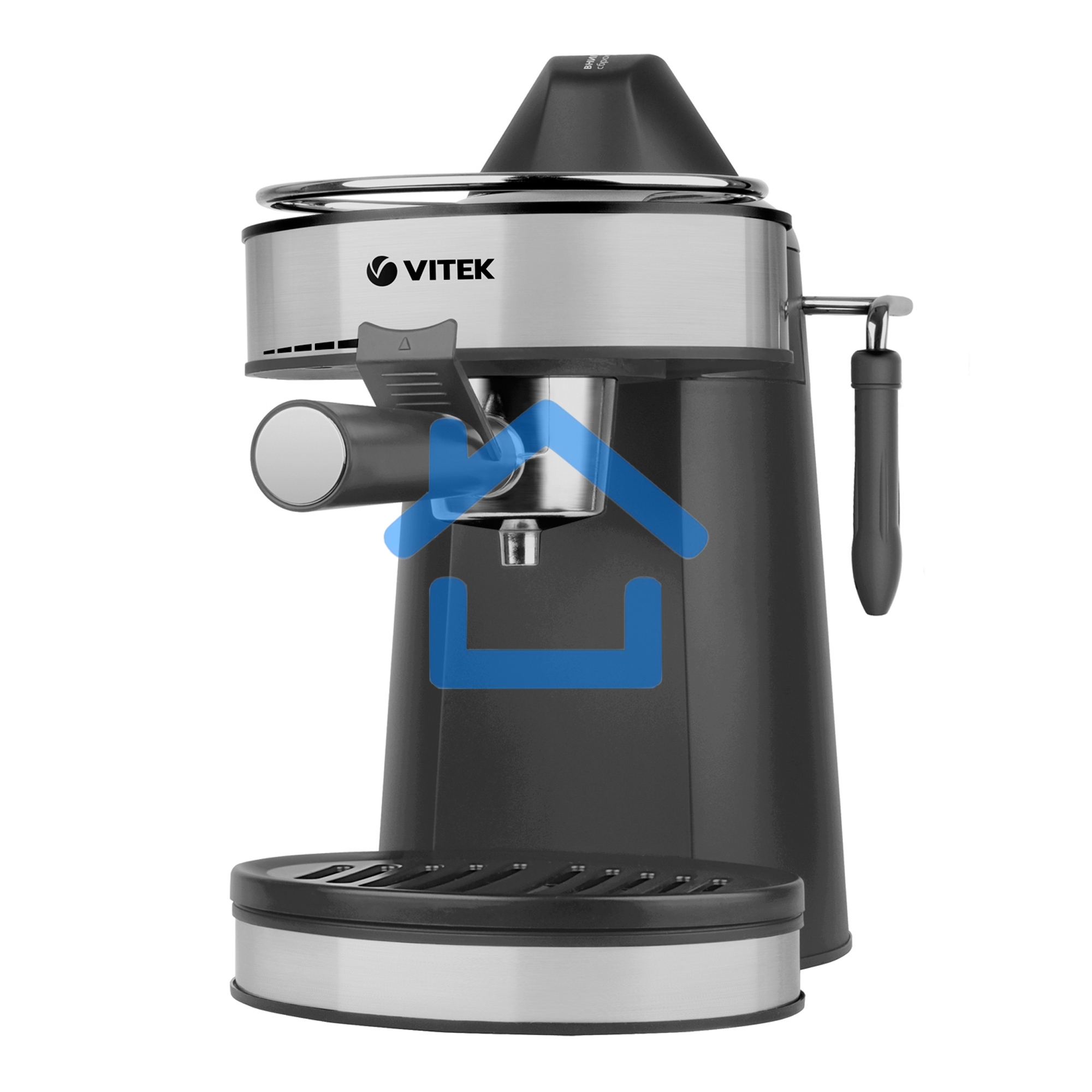 Кофеварка рожковая Vitek VT-1524 серый, исп. кофе - молотый, 0.24 л, 750 Вт, 5 Бар.