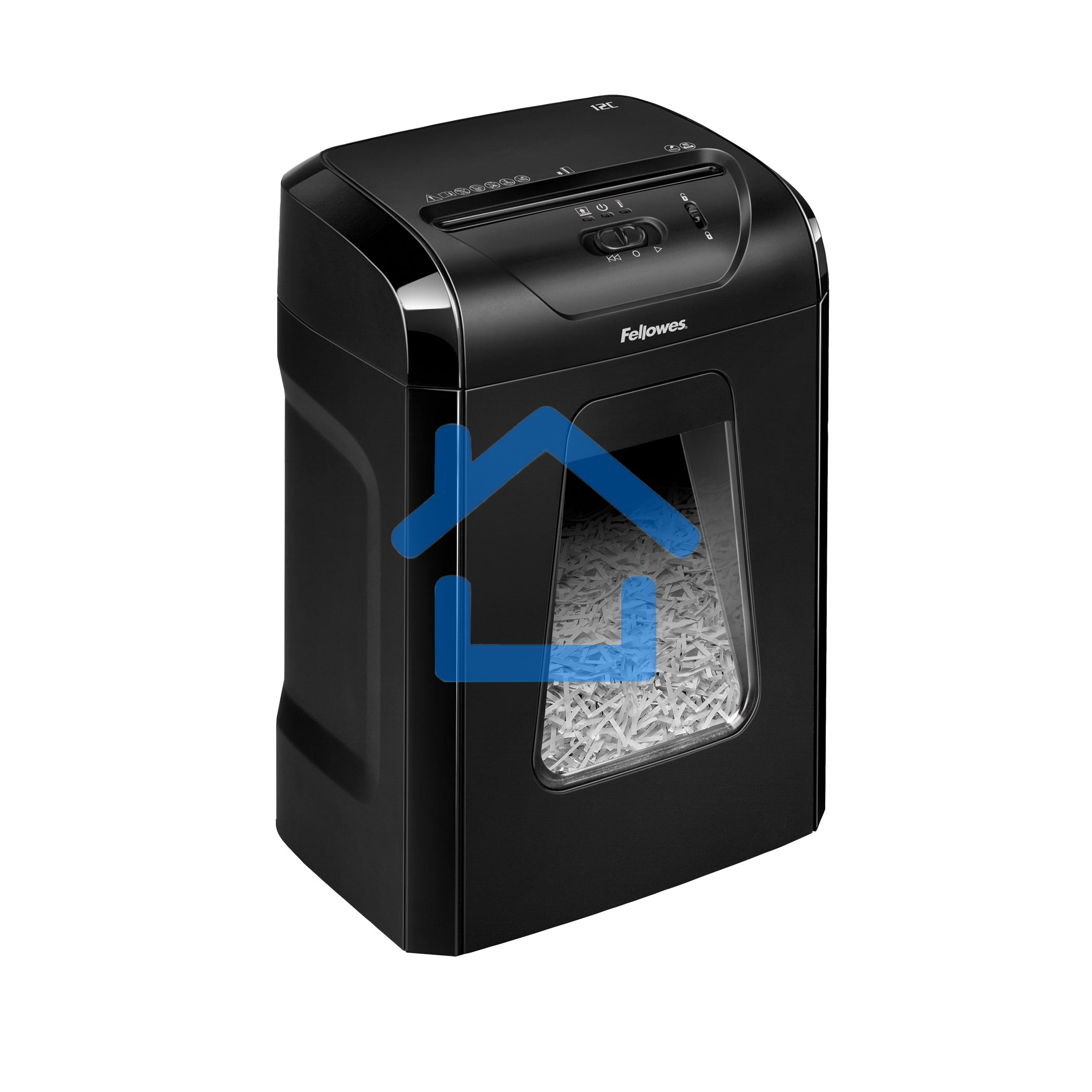 Шредер Fellowes PowerShred 12C FS-71201 DIN P-4, 4х40мм, 12лст., 18лтр.,Safety Lock
