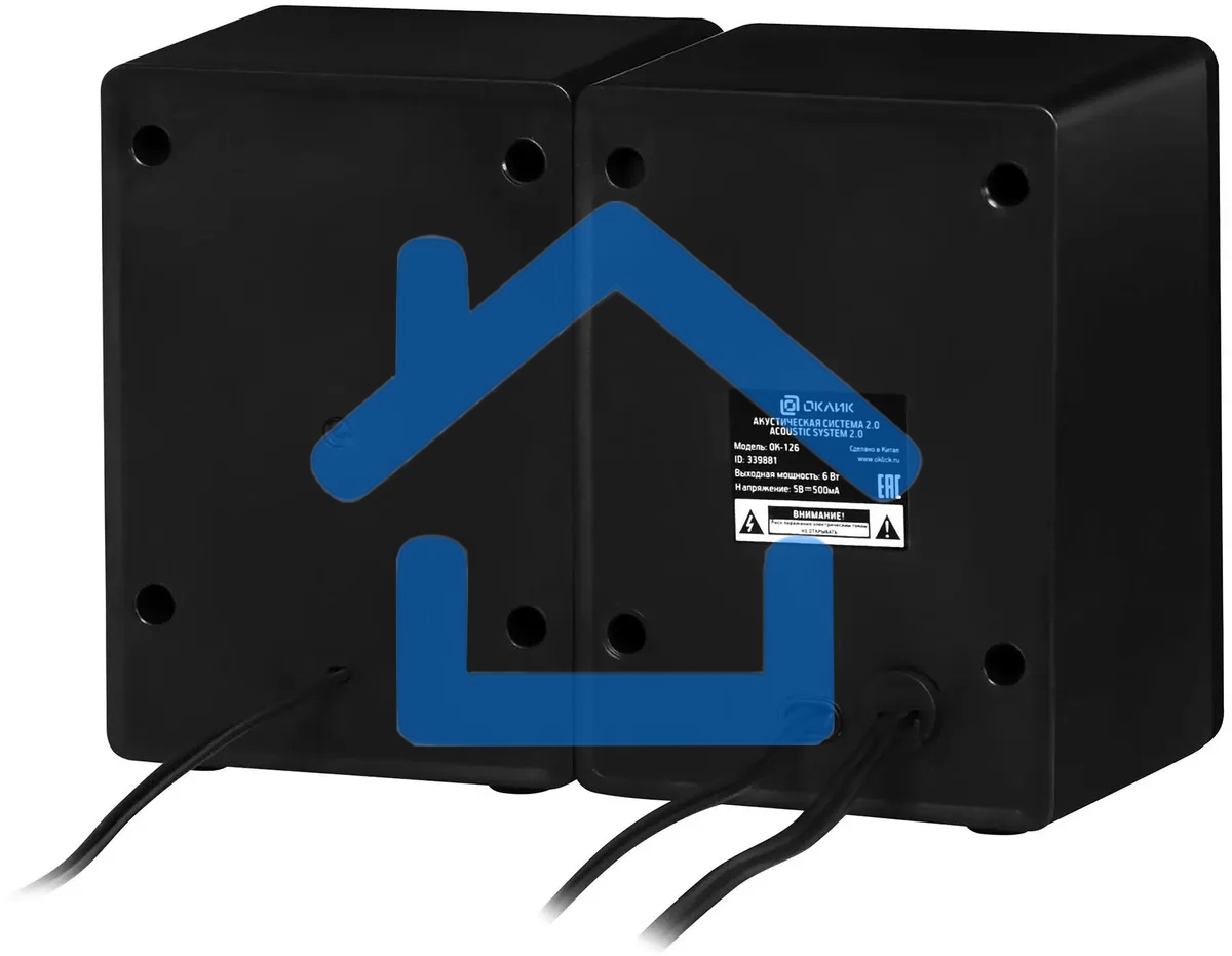 Акустическая система Oklick OK-126 2.0 черный 6Вт