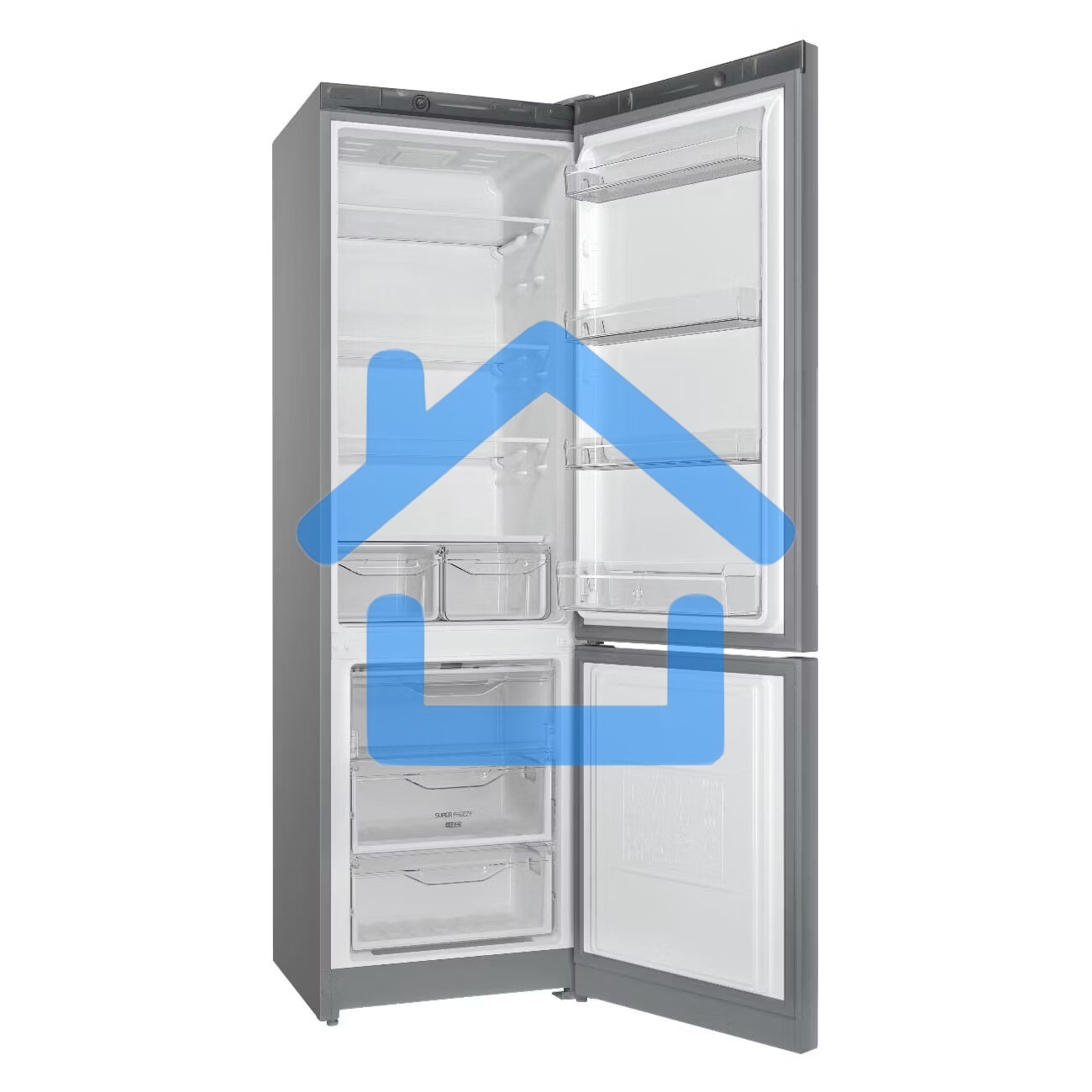 Холодильник Indesit DS 3200 G серебристый двухкамерный 252/87л морозилка снизу