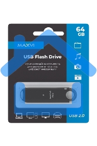 Флешка USB Maxvi P2 black (FD64GBUSB20C10P2), 64Gb, USB 2.0, R/W 30/10, черный