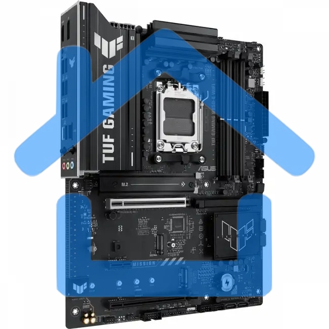 Материнская плата ASUS TUF Gaming B850-E WiFi, AM5, AMD B850, 4xDDR5, 4xSATA, 3xM.2, 1xPCIe 5.0 x16, 1xPCIe 4.0 x16, 1xPCIe x1, 1xDP, 1xHDMI, 2xUSB-C (1x10Gbps, 1x20Gbps), 3xUSB-A 5Gbps, 3xUSB-A 2.0, 1x2.5Gb LAN, Wi-Fi 6E, Bluetooth 5.3, 3x3.5 мм, 7.1, AT