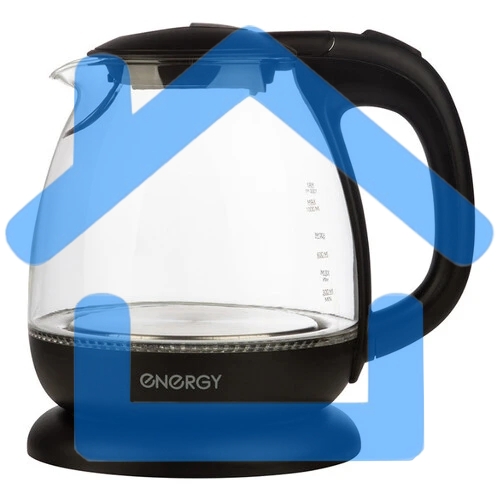 Чайник электрический Energy E-296 1л, стекло, черный, 1100Вт (005215)