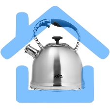 Чайник для плиты LARA LR00-75 (Зеркальный) 3.3л индукц. капс. дно, свисток с кноп. механизмом