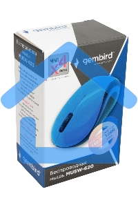 Мышь беспроводная Gembird MUSW-620 синий, 1200 dpi, радиоканал, USB, кнопки - 3