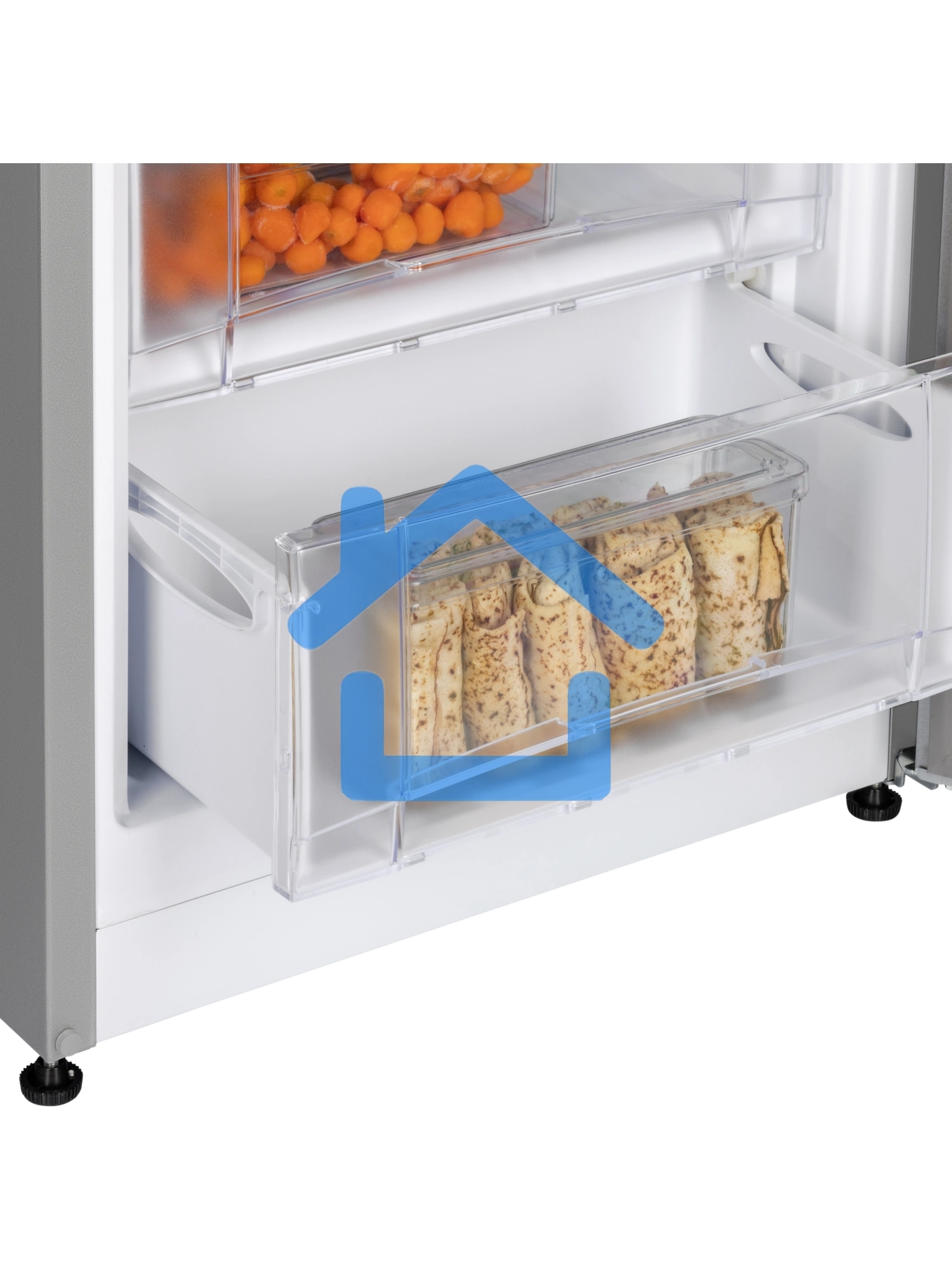 Морозильная камера NordFrost DF 263 SAP серебристый, 150л, 5 ящиков