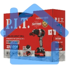 Дрель-шуруповерт P.I.T. PSB20H-13D/3, Аккумуляторная, 20В, Ударная, Кейс