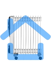 Обогреватель масляный Ресанта ОМПТ-12Н (12 секций) белый, 2500 Вт, 25 м2, термостат 67/3/5