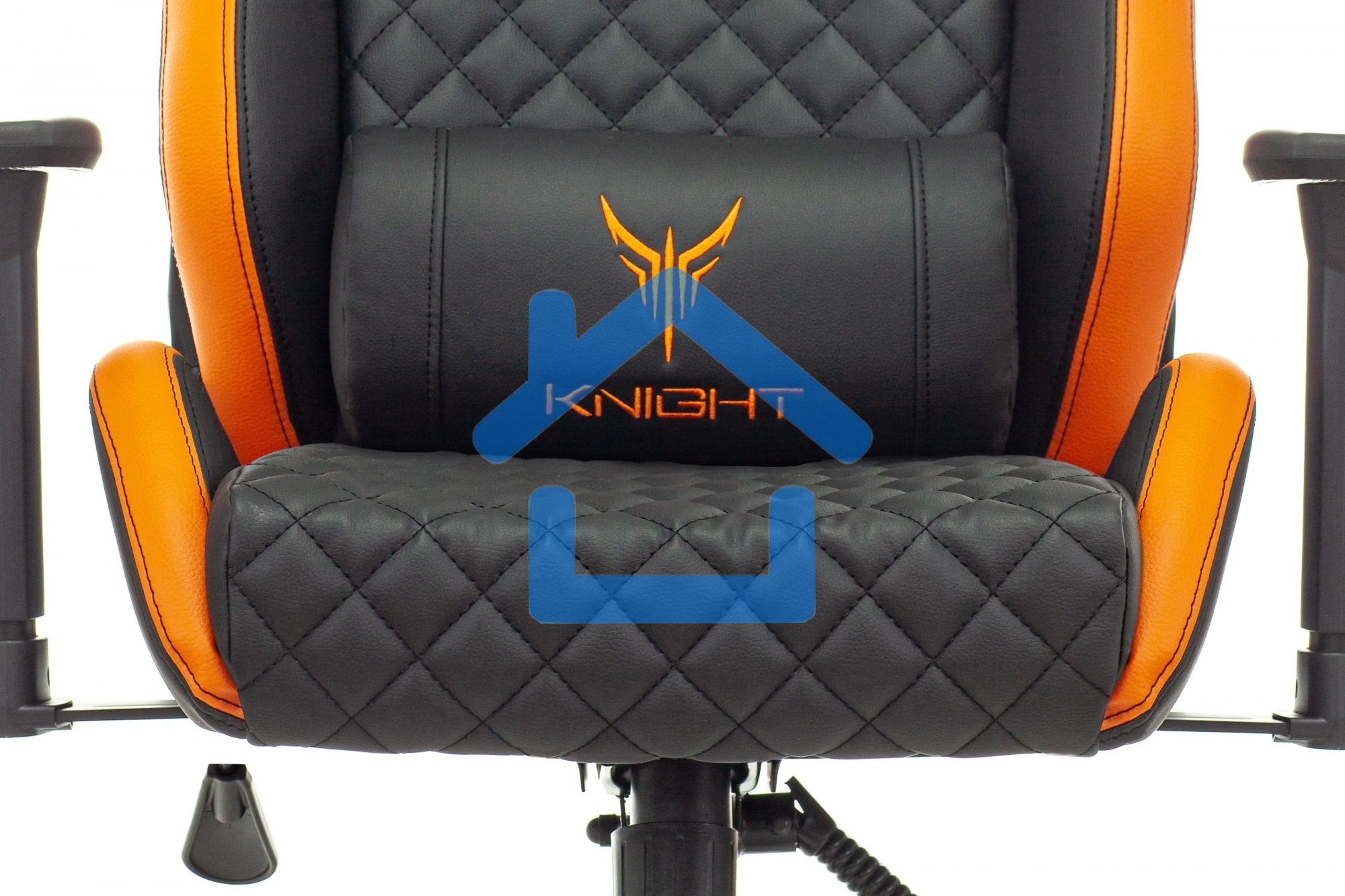 Кресло игровое Knight OUTRIDER черный/оранжевый ромбик эко.кожа с подголов. крестовина металл