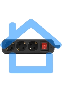 Колодка удлинителя ЭРА KX-3es-B 3 розетки с заземлением с выключателем черная