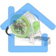 Рулетка Кварц, прозрачный корпус, амортизатор, 5 м х 25 мм Сибртех