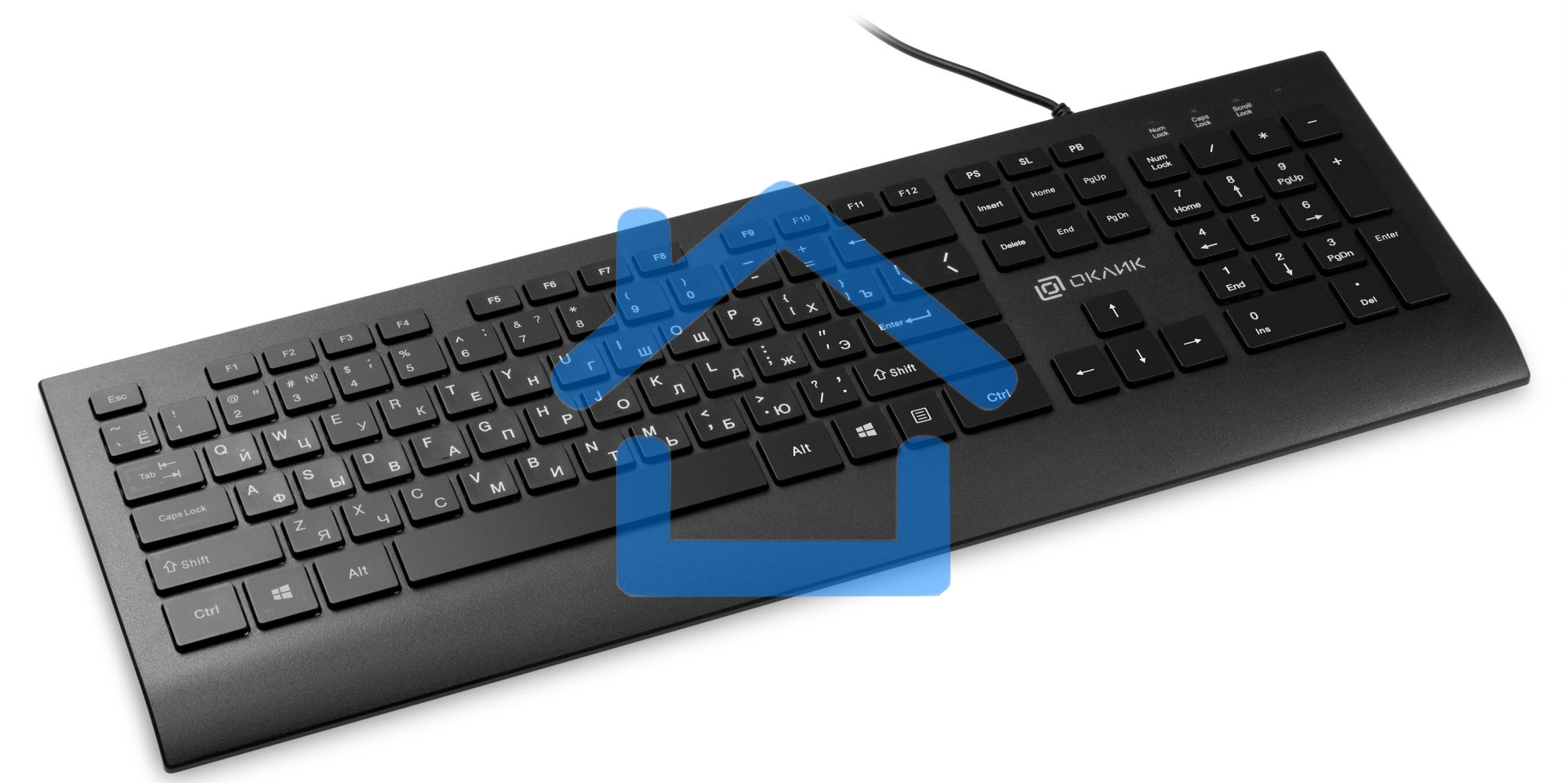 Клавиатура Оклик 155M проводная, USB, черный