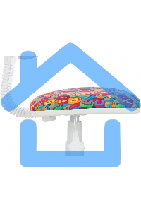 Кресло детское Бюрократ CH-W299 белый TW-15 мультиколор сиденье алфавит, сетка/ткань, крестов. пластик, пластик белый