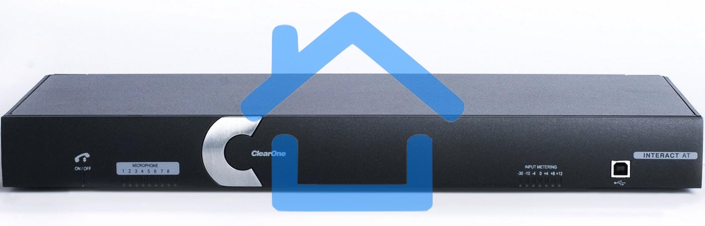 Аудиоплатформа ClearOne Interact AT POTS + AMP. Вх.: 2xRCA, 1xRCA, до 3 x блоков по шине Link (микрофон Interact Mic/блок на 3 микр. входа Interact Mic EX). Вых.: 2xRCA, 1xRCA, 2х5Вт. Управл.: LAN, RS232. Din-8pin (VISCA для камеры). (910-154-010)