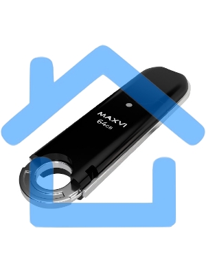 Флешка USB Maxvi P2 black (FD64GBUSB20C10P2), 64Gb, USB 2.0, R/W 30/10, черный