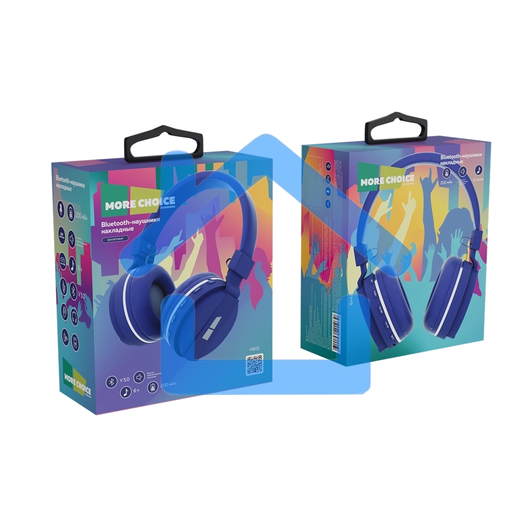 Наушники беспроводные накладные MORE CHOICE (4610196401039) HW15 Purple