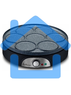 Блинница Pullman PL-1161 с двухсторонней панелью 2 в 1, 1500 Вт, диаметр 37 см на 1 блин, 11 см на 7 оладий, керамическое антипригарное покрытие