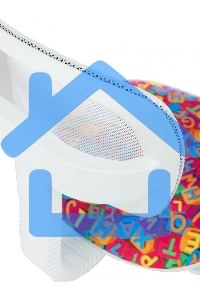 Кресло детское Бюрократ CH-W299 белый TW-15 мультиколор сиденье алфавит, сетка/ткань, крестов. пластик, пластик белый