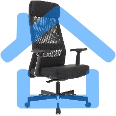 Кресло руководителя Бюрократ T-995 черный TW-01, сетка/ткань, крестов. металл черный