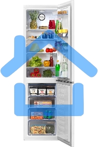 Холодильник Beko B1RCNK332W белый двухкамерный 200/100л морозилка снизу, No Frost