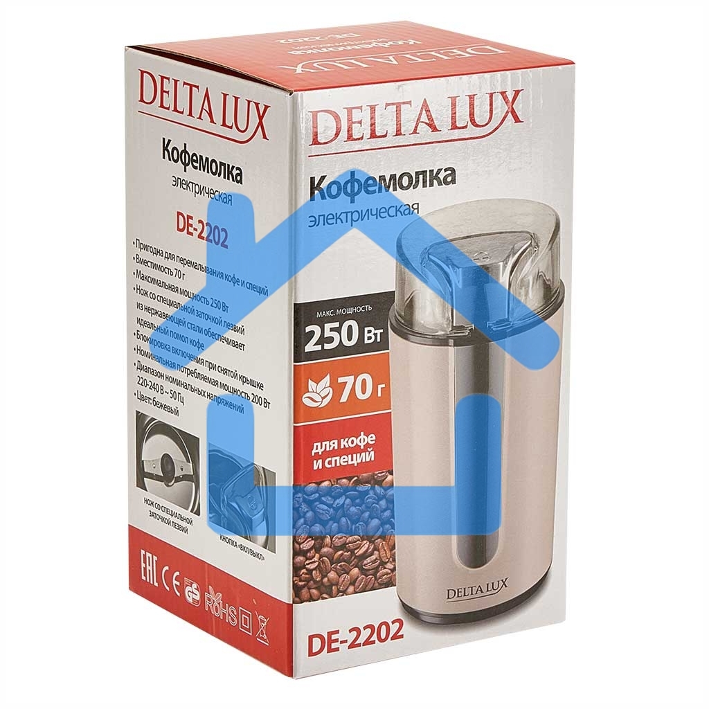 Кофемолка DELTA LUX DE-2202 бежевая