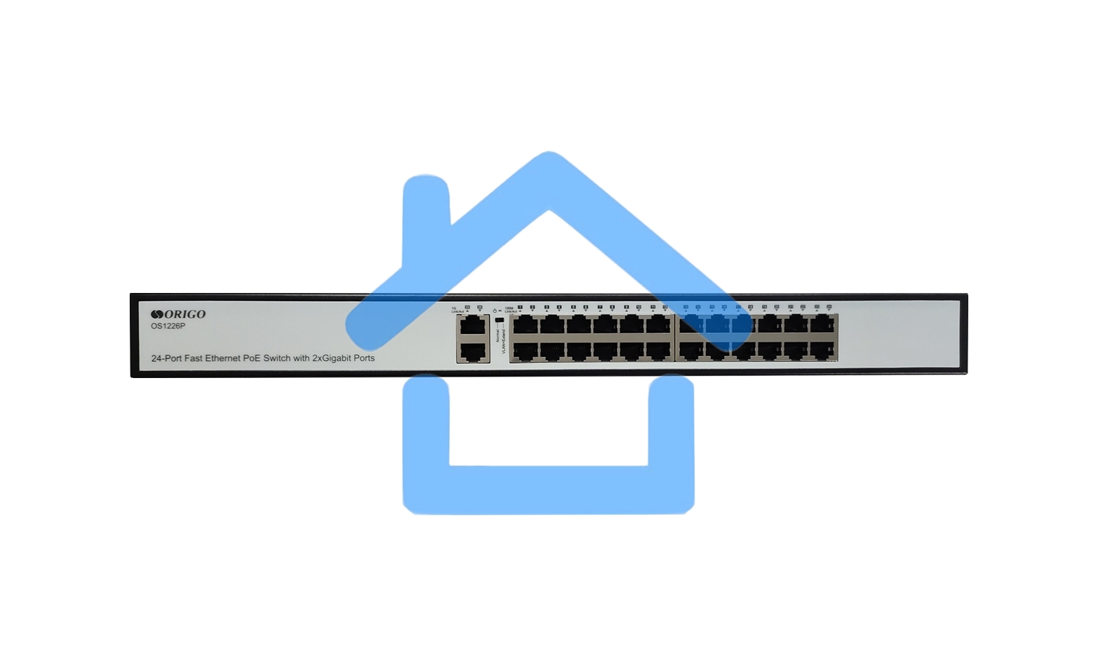 Неуправляемый PoE-коммутатор ORIGO OS1226P/285W/A1A 24x100Base-TX PoE+, 2x1000Base-T, PoE-бюджет 285 Вт, корпус металл