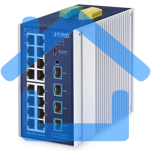 Коммутатор Planet IGS-4215-16T4X Industrial L2/L4 16-Port 10/100/1000T + 4-Port 10G SFP+ Managed Ethernet Switch