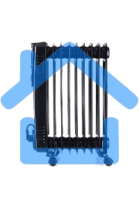 Обогреватель масляный Ресанта ОМПТ-9НЧ (9 секций) черный, 2000 Вт, 25 м2, термостат 67/3/14