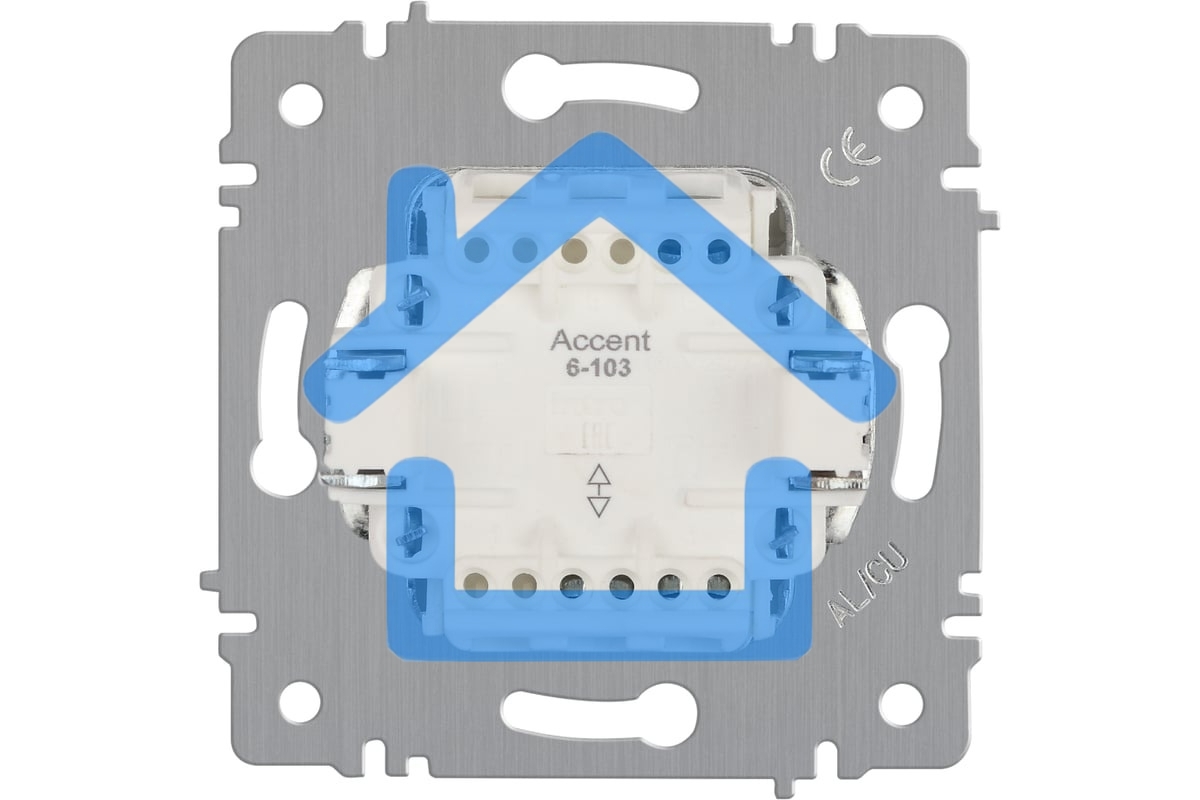Переключатель Intro Accent 6-103-01 10А-250В IP20 СУ AL/CU белый Б0063450