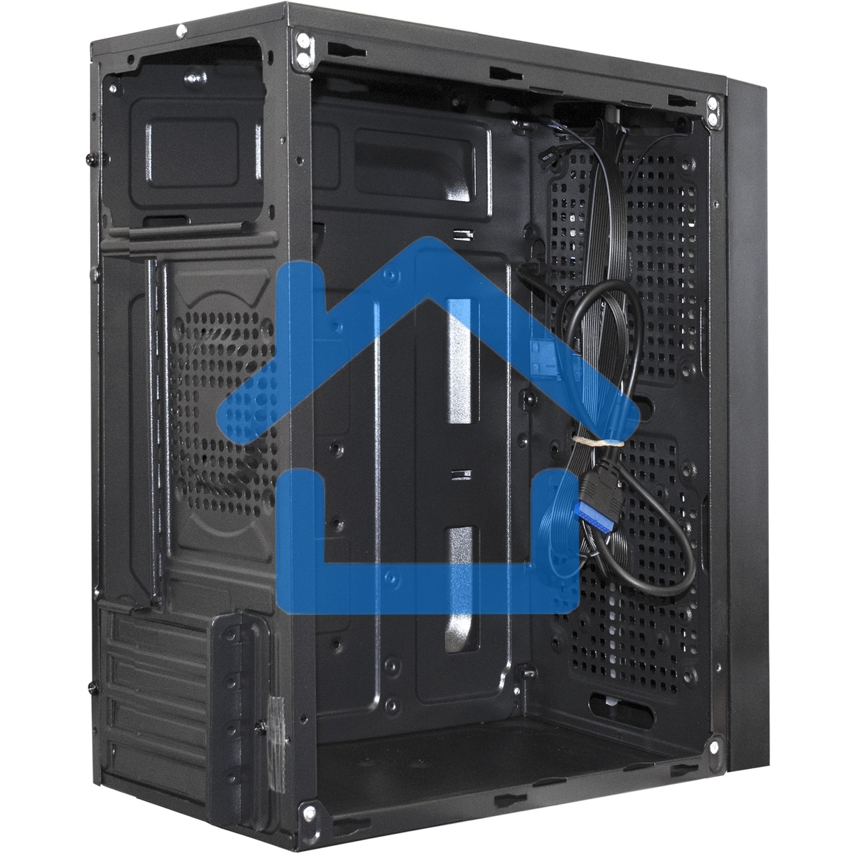 Компьютерный корпус Minitower ExeGate mEVO-9302-NPX400 (mATX, БП 400NPX с вент. 12см, 2*USB+1*USB 3.0, HD аудио, черный, с RGb подсветкой)