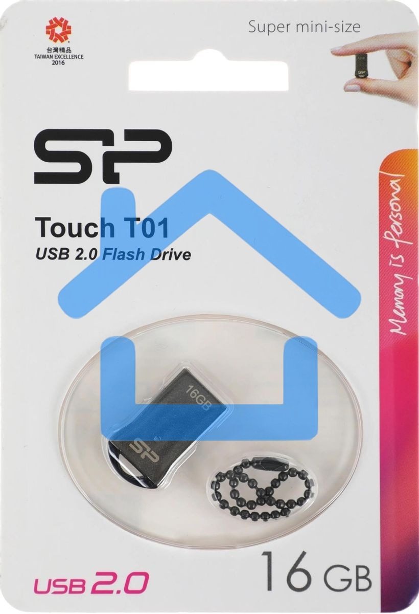 Флешка USB R/W Silicon Power R/W 16Gb Touch T01 SP016Gb,UF2T01V1K USB2.0 черный/серебристый
