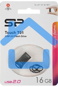 Флешка USB Silicon Power R/W 16 Gb Touch T01 SP016 Gb,UF2T01V1K USB 2.0 черный/серебристый