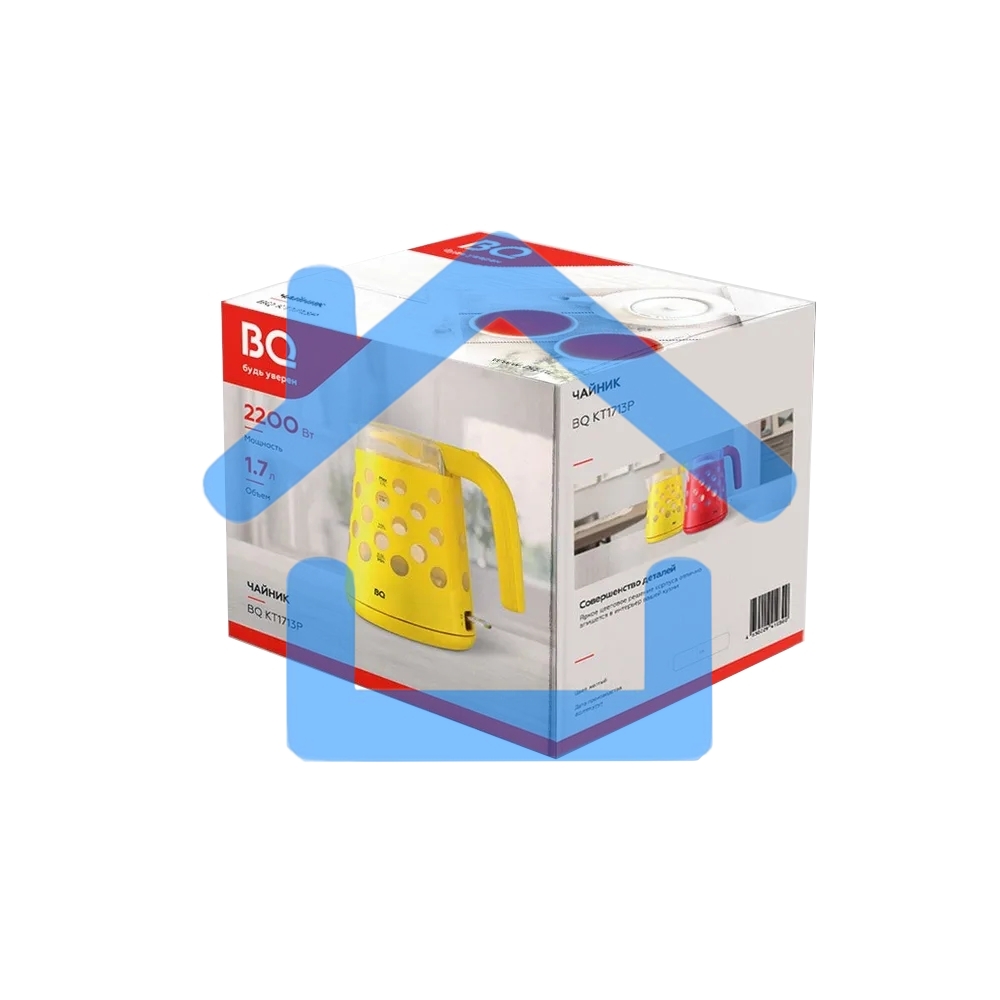 Чайник BQ KT1713P Yellow. Мощность:2200 Вт, Объем 1,7л, LED подсветка