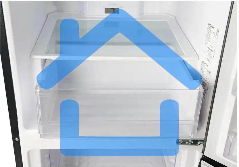 Холодильник Hitachi R-B410PUC6 BBK черный двухкамерный 215/105л морозилка снизу, No Frost