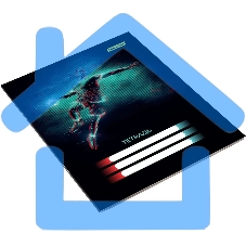 Набор тетрадей Silwerhof 2001670 18 листов, клетка, A5, Спорт 4 дизайна, мелованный картон, водный лак, скрепка (упаковка: 4шт)