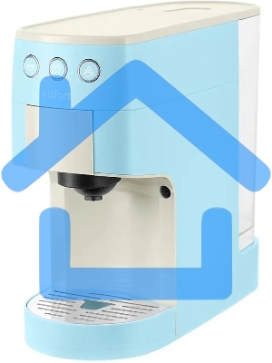 Кофеварка рожковая Kitfort КТ-7466 голубой/белый, исп. кофе - молотый/капсулы, 1.4 л, 1450 Вт, 19 Бар