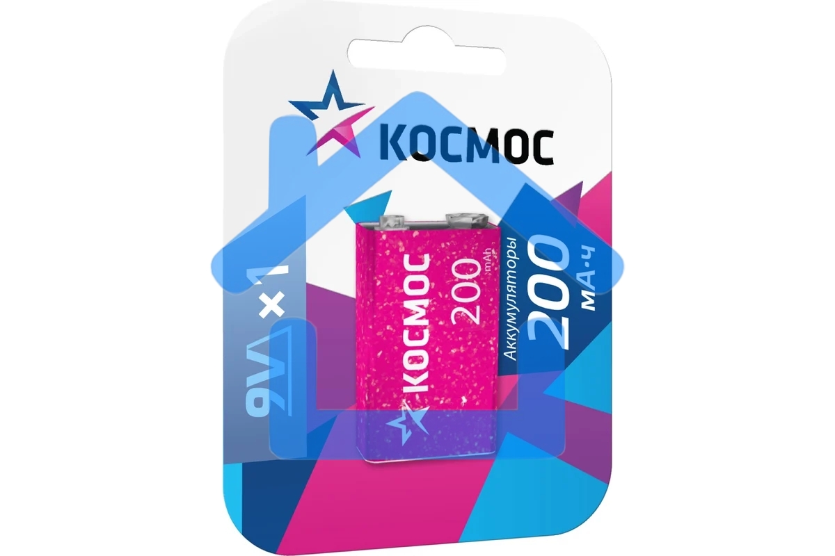 Аккумулятор Космос KOCNI-MH6F22 (200mAh) 6F22 200мА.ч 1BL (блист.1шт)