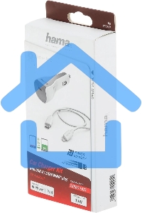 Комплект зарядное устройство Hama H-183317 3A PD для Apple кабель Apple Lightning/Type-C белый