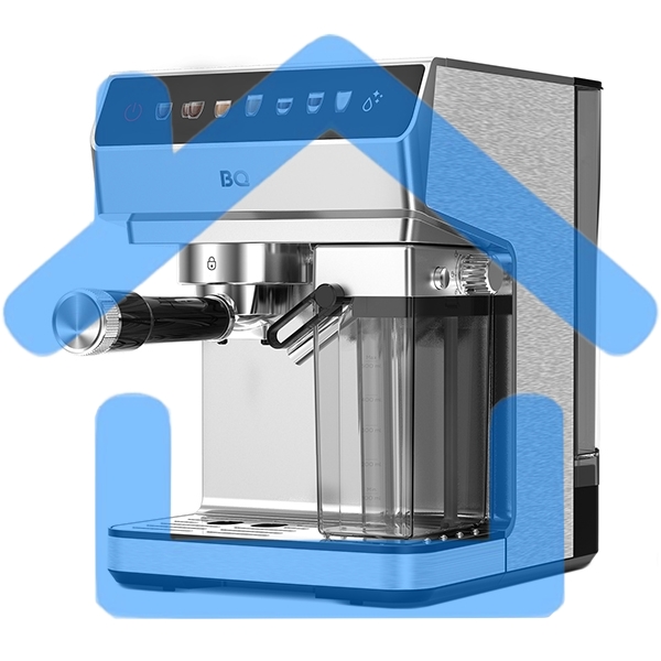 Кофеварка рожковая BQ CM7004 стальной, исп. кофе - молотый, 1,6 л, 1450 Вт, 20 бар