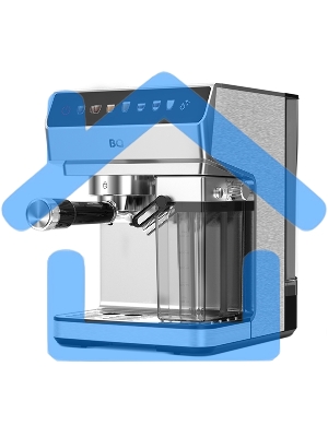 Кофеварка рожковая BQ CM7004 стальной, исп. кофе - молотый, 1,6 л, 1450 Вт, 20 бар