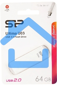 Флешка USB Silicon Power USB 64 Gb Ultima U03 SP064 Gb,UF2U03V1W USB 2.0, белый
